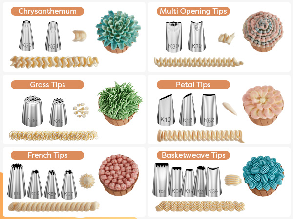 piping bags and tips set
