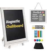 SELEAD Small Magnetic Chalkboard Words Sign Board - 10x12 Inch Tabletop/Hanging Vintage White Sol...