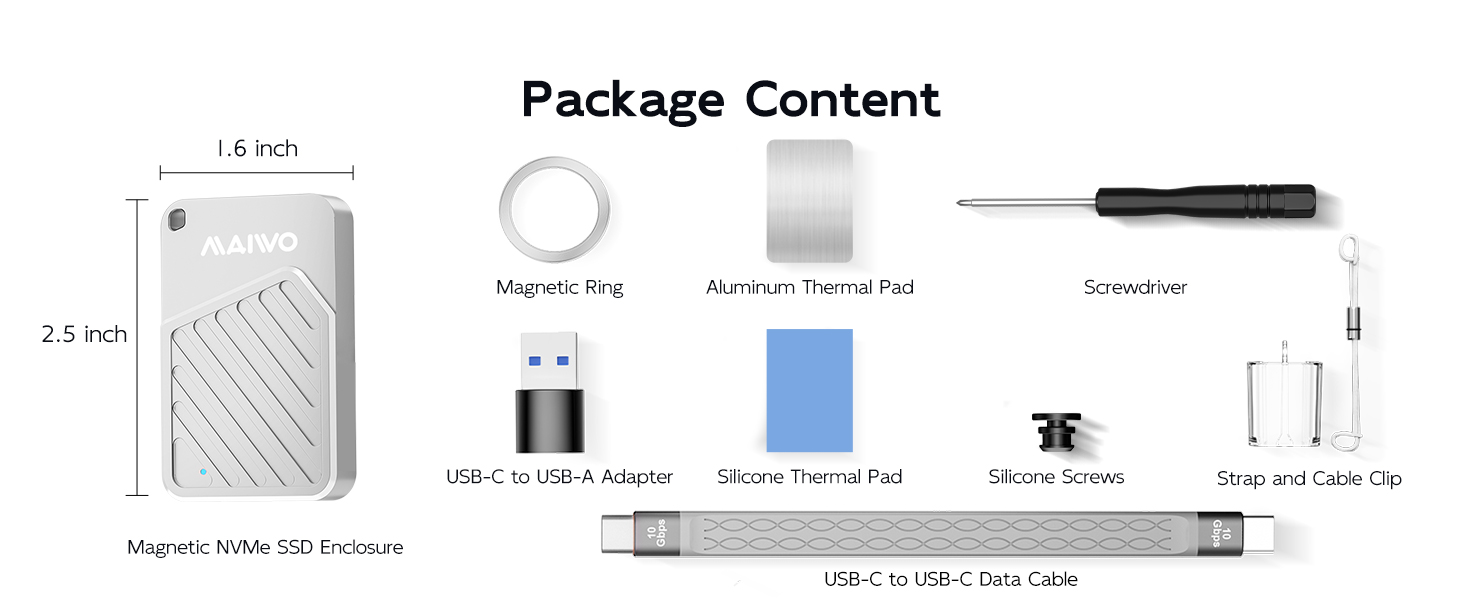 magnetic external m2 nvme hard disk reader case hard disk enclosure usb3.2gen2x1 adapter caddy