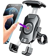 BRCOVAN Motorcycle Phone Mount, [1s Lock] [One Hand Operation] Bike Phone Mount, Aluminum Alloy M...