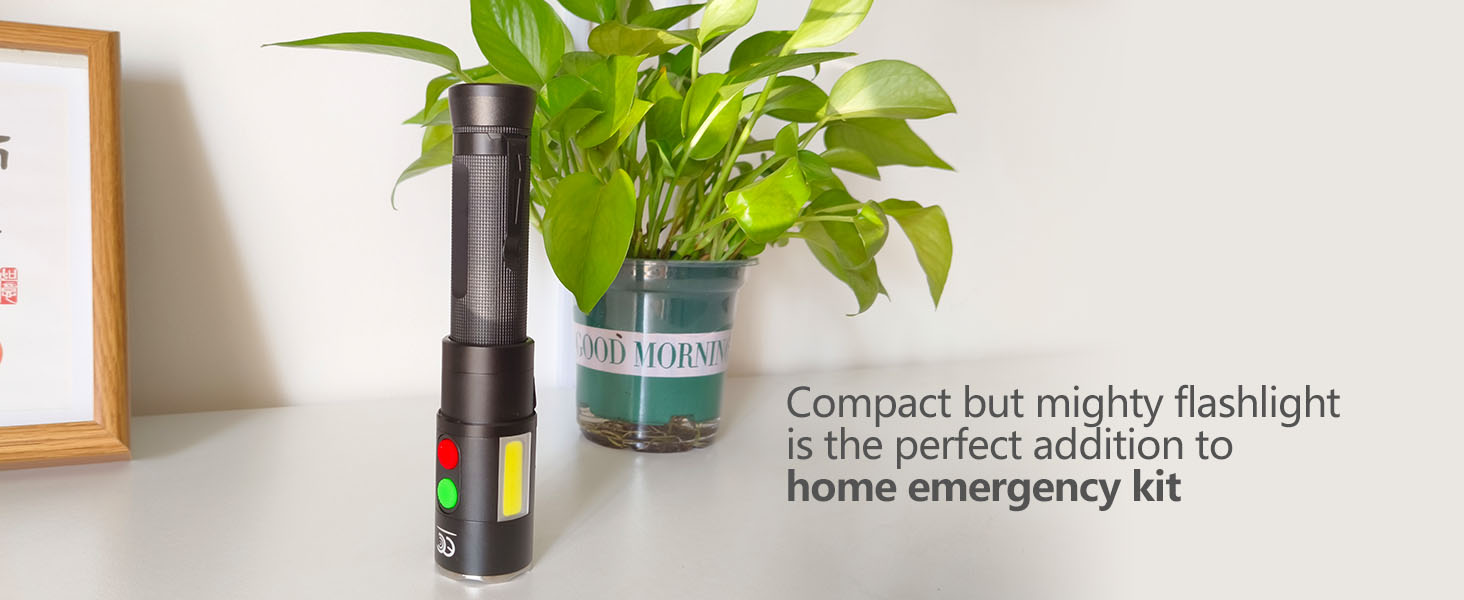MML-2002 self defense flashlight rechargeable alarms USB C COB light