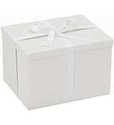 Rinrda Extra Large Gift Box,15x12x10 Inches,White Gift Boxes with Lids for Presents,10-inch Deep ...
