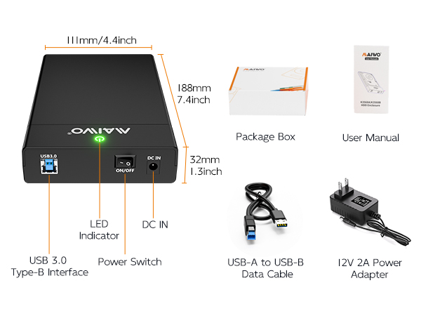 tool free plug and play USB 3.0 Type-B hard drive disk reader cabinet ssd hdd container shell holder