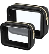PACKISM TSA Approved Toiletry Bag - 2 Pack Upgrade Color-Edged Clear Makeup Bags, Clear Toiletry ...