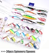 EXAURAFELIS Fishing Lure Spinnerbait with Feathered Treble Hooks Rooster Tail Lures Spoon Lures f...