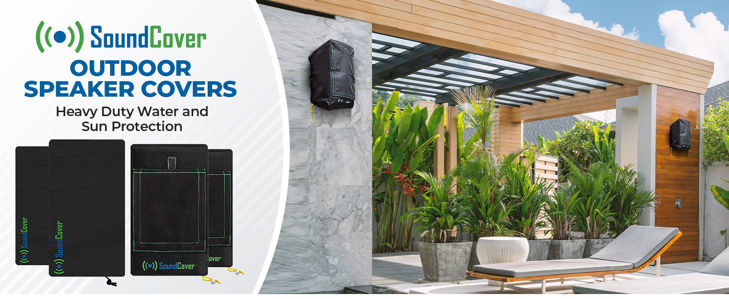 outdoor speaker covers heavy duty water sun sand protection UV 50 snug fitting dust double stitch
