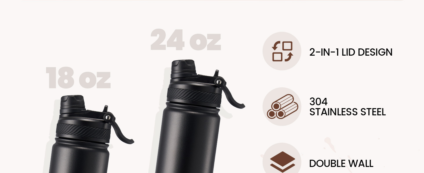 2 Sizes of Bottles