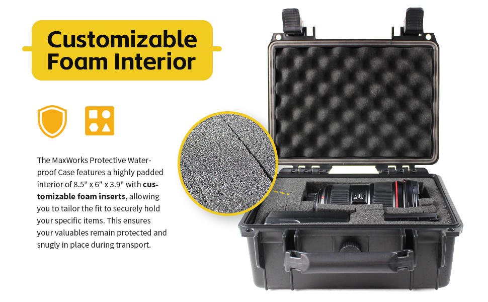 protective waterproof ip67 hard case customizable foam interior pressure valve cameras valuables