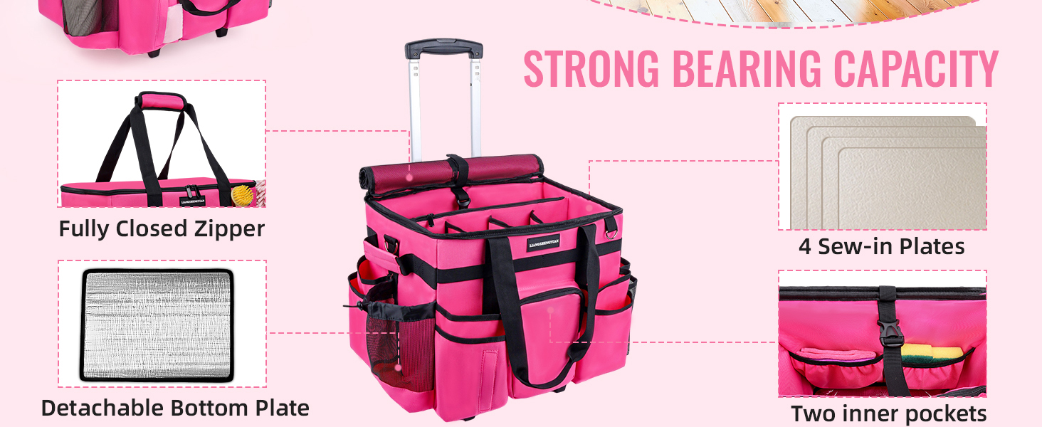 Cleaning Caddy with Wheels with Detachable Trolley for Housekeepers