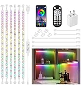 6 Pcs Under Cabinet Lights Kit,Music Sync Color Changing LED Lights with App &amp; RF Remote,Dimmable...