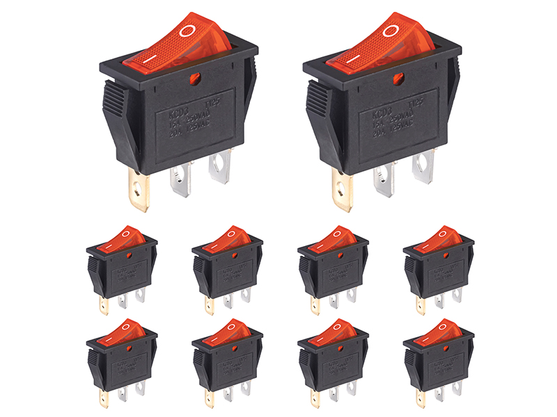 KCD3 rocker switch with red light