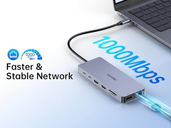 usb-c hub 2 hdmi adapter 4k@60Hz 8K DP ports usb c hub multiport adapter ethernet