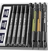 Nicpro 3 PCS 1.3 mm Mechanical Pencil Set 3 Colors with 48 Lead Refill, 3 Eraser - Weatherproof M...