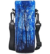AORTDES Neoprene Water Bottle Carrier Bag with Adjustable Shoulder Strap for Men Women Walking Hi...