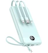 VEEKTOMX Power Bank with Built in Cables 20000mAh, Portable Charger for iPhone, USB C LED Display...