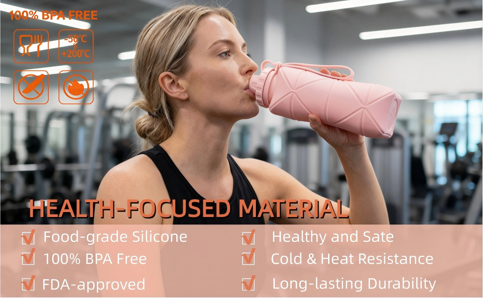 food-grade silicone folding water bottle