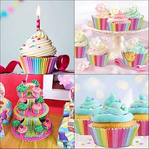 Rainbow cupcake liners application