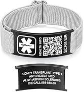 Medical Bracelets for Sport Men Women with QR Code Medical Alert ID Bracelets - Nylon Waterproof ...