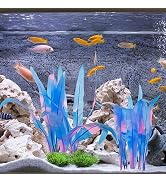 Kaiyuan Dynasty 2pc Silicone Aquarium Plants Artificial Plants for Fish Tank Glowing Kelp Aquariu...