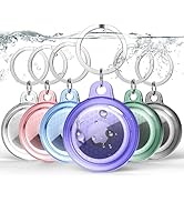 New IPX8 Waterproof Airtag Holder, 6 Pack Airtags Case with Keychain, [Tightly Sealed] [Drop-Proo...