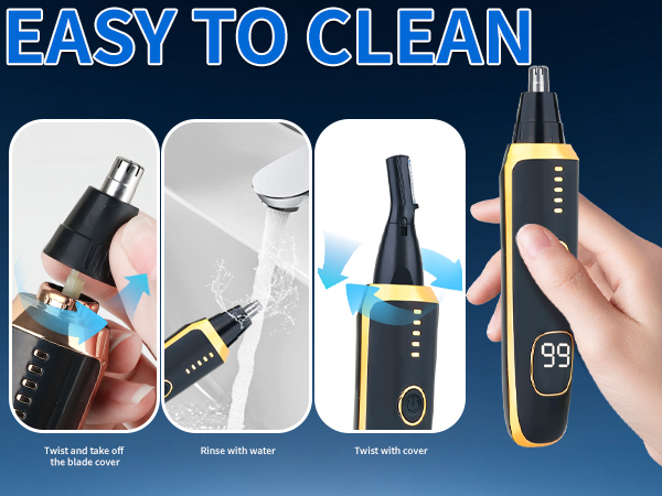 Mendaping 2025 Rechargeable Nose and Ear Hair Trimmer With LED Dispaly for Women Men