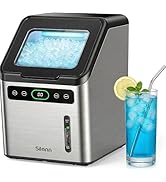Silonn Nugget Ice Maker Countertop - 44lbs/Day Soft Chewable Pebble Ice, Self-Cleaning One-Click ...