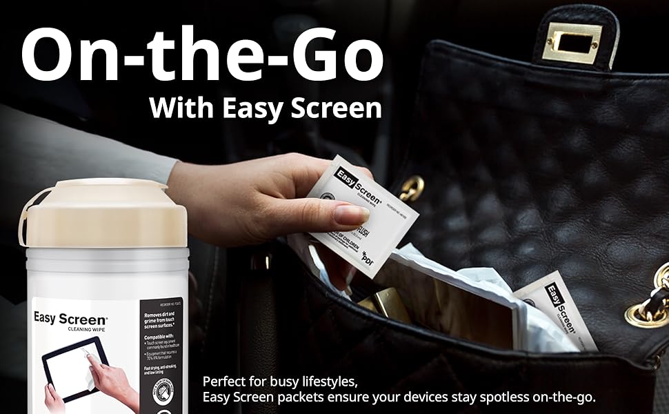 On-the-Go With Easy Screen, Convenient Travel Size Screen Cleaning Wipes 