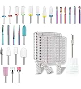 26PCS Nail Drill Bits &amp; 160PCS Small Sanding Bands with 3.1mm Mini Mandrel Nail Bit, 3/32inch Pro...