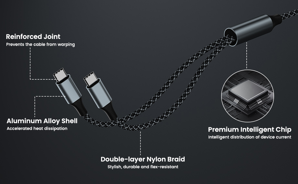 usb c to dual usb c fast charging cable