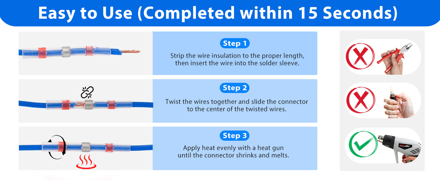 solderstick connectors heat shrink ticonn 100 pcs solder seal wire connectors