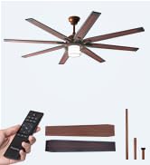 Passky Ceiling Fans with Lights, 72 inch Black Ceiling Fan with Light and Remote Control, Reversi...