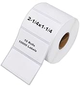 HUOJI 2-1/4x1-1/4 Perforated Direct Thermal Tags, Compatible with Rollo &amp; Zebra and Other Desktop...