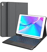 CHESONA iPad Keyboard 9th Generation, 7 Color Backlit, Multi-Touch Trackpad, Built-in Pencil Hold...