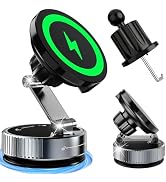 for MagSafe Car Mount Charger, 15W Fast Charging Magnetic Wireless Car Charger, 810° Vacuum Magne...