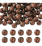 Craftdady 100Pcs 15.5mm Round Beads Coconut Brown Wood European Beads Large Hole Wood Bead Spacer...