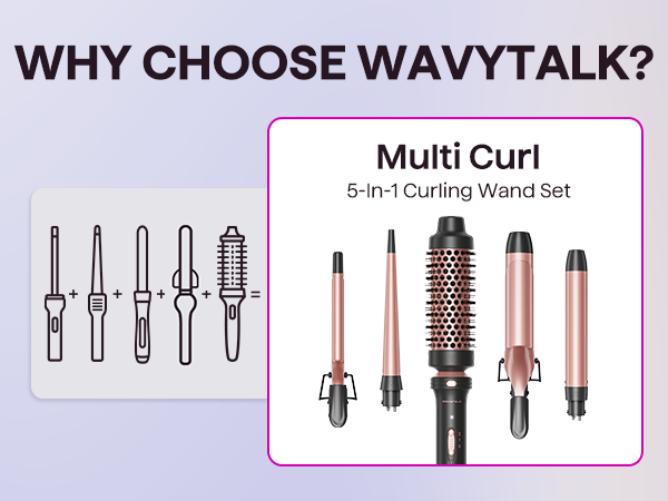 wavytalk 5 in 1 curling wand set