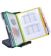 Ultimate Office AdjustaView 10-Pocket Desk Reference Organizer with Easy-Load Pockets and Compact...