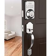 Keyless Entry Door Lock Set, Zowill Electronic Keypad Deadbolt with 2 Handles, Front Door Handle ...