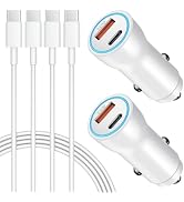 USB C Car Charger for iPhone 16 15, [Apple MFi Certified] 43W Fast Charging USB C Car Charger wit...