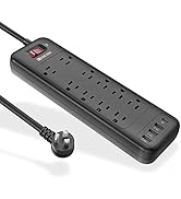 Power Strip, HITRENDS Surge Protector with 10 Outlets and 3 USB Ports (5V/2.4A) &amp; 1 USB-C Port (5...