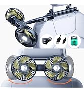 Nauttxon Battery Fan for Car Backseat Kids with Retractable Long Arm, Rechargeable Car Seat Fan T...