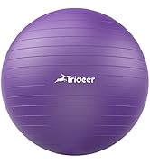 Trideer Extra Thick Yoga Ball Exercise Ball, 5 Sizes Gym Ball, Heavy Duty Ball Chair for Balance,...