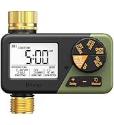 Diivoo Brass Sprinkler Timer, IP66 Waterproof Programmable Hose Timers for Watering with Large Di...