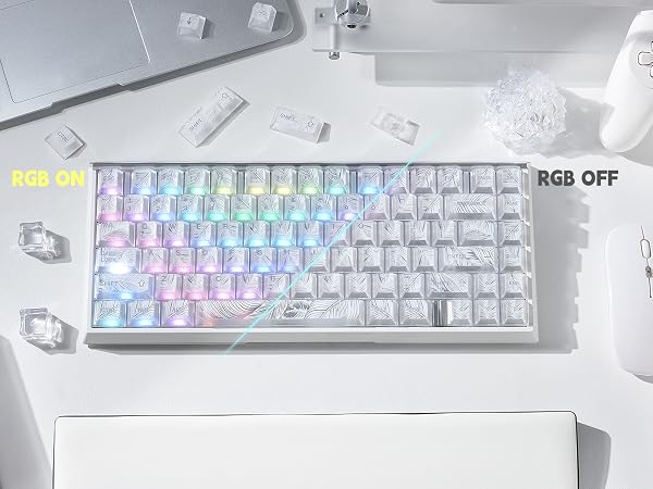 Clear Keycaps,Shine-Through Keycap,Jelly Keycap Cherry Profile Keycaps for Mechanical Keyboard