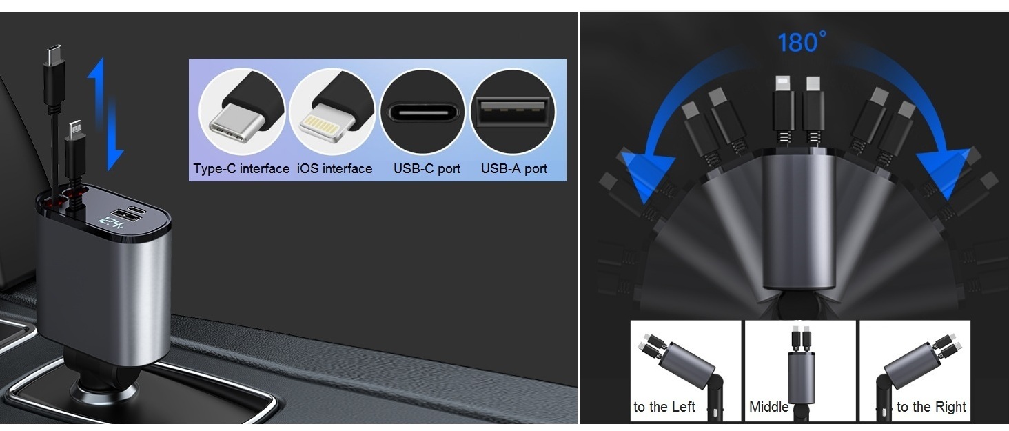 retractable fast car charger