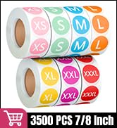 Clothing Size Stickers Labels