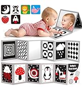 Black and White High Contrast Baby Books Flash Cards Tummy Time Mirror Toys Newborn Toys 0 6 Mont...