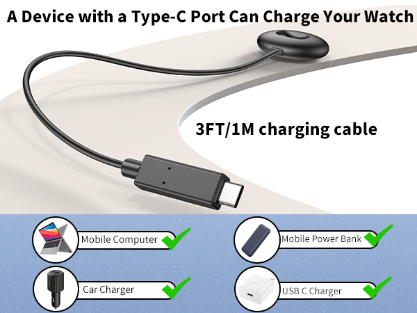 for google watch charger balck