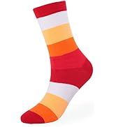 ELFJOY 2 Pairs Men's Colorful Stripe Dress Sock Funny Fashion Cotton High Crew Socks