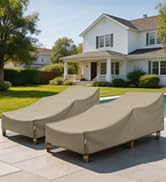 SunPatio Outdoor Chaise Lounge Covers, 2 Pack Patio Chaise Covers